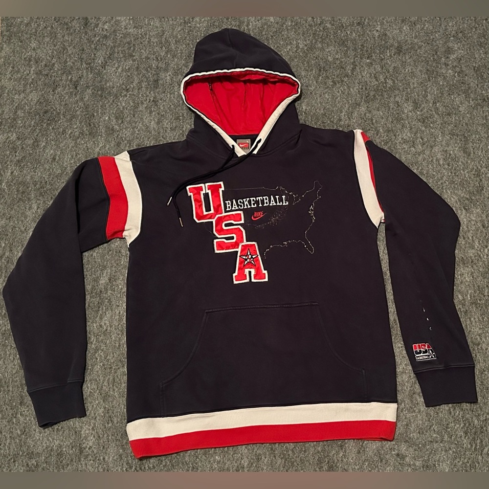 VTG Men’s Nike USA Basketball Redeem Team Blue/Red Kobe LeBron ‘08 Hoodie- LG